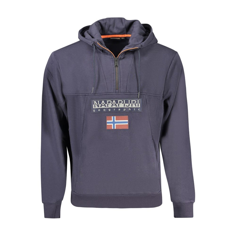 Napapijri Blauer Baumwoll-Kapuzenpullover für Herren