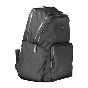 Black Polyester Men's Backpack