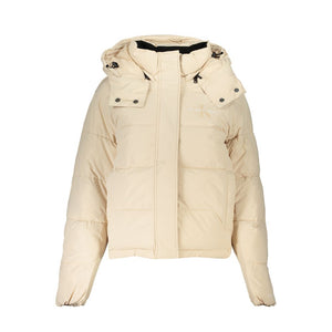 Beige Polyester Women Jacket