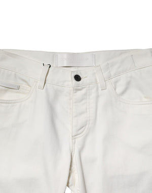 Dolce & Gabbana Weiße Baumwolle Skinny Männer Denim Jeans