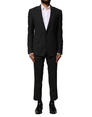 Dolce & Gabbana Schwarzer einreihiger Anzug aus Wolle (2 Teile)