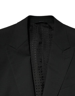 Dolce & Gabbana Schwarzer einreihiger Anzug aus Wolle (2 Teile)