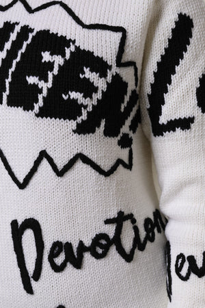 Dolce & Gabbana Weißer Pullover mit Rundhalsausschnitt aus Wolle