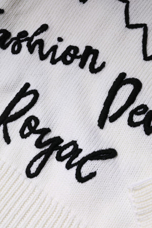 Dolce & Gabbana Weißer Pullover mit Rundhalsausschnitt aus Wolle