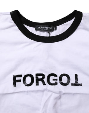 Dolce & Gabbana Weißes T-Shirt mit Rundhalsausschnitt und Grafikdruck
