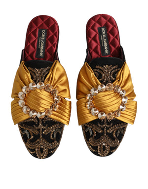 Dolce & Gabbana Multicolor verschönerte flache Sandalen Schuhe
