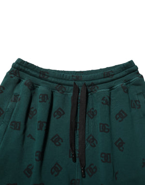 Dolce & Gabbana Grüner Logodruck Jogger Männer Sweatpants Hosen