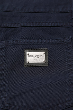 Dolce & Gabbana Schwarze konisch zulaufende Denim-Jeans aus Baumwolle