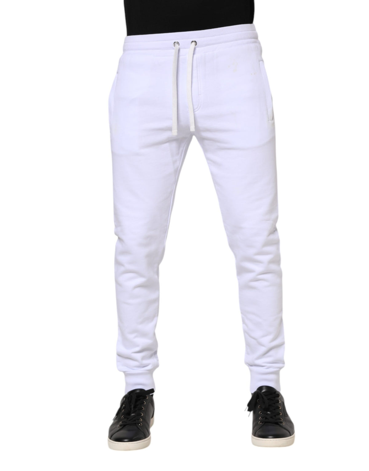 Dolce & Gabbana Weiße Jogginghose mit Kordelzug aus Baumwolle