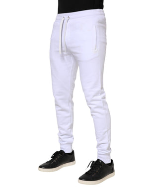 Dolce & Gabbana Weiße Jogginghose mit Kordelzug aus Baumwolle