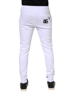 Dolce & Gabbana Weiße Jogginghose mit Kordelzug aus Baumwolle