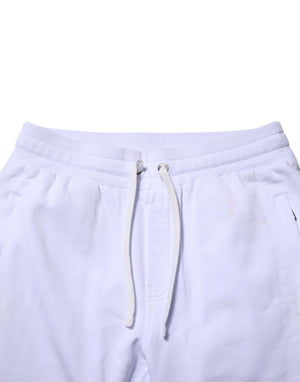Dolce & Gabbana Weiße Jogginghose mit Kordelzug aus Baumwolle