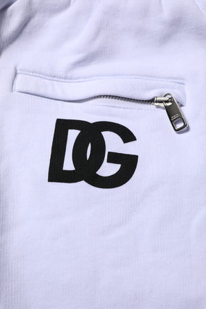 Dolce & Gabbana Weiße Jogginghose mit Kordelzug aus Baumwolle
