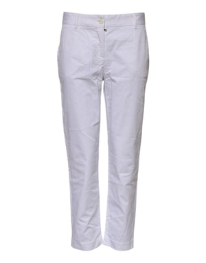 Dolce & Gabbana Weiße Baumwoll-Stretch-Jeans mit mittlerer Taille