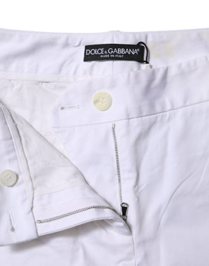 Dolce & Gabbana Weiße Baumwoll-Stretch-Jeans mit mittlerer Taille