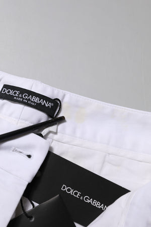 Dolce & Gabbana Weiße Baumwoll-Stretch-Jeans mit mittlerer Taille