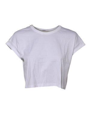 Dolce & Gabbana Weißes Baumwoll-T-Shirt mit kurzen Ärmeln
