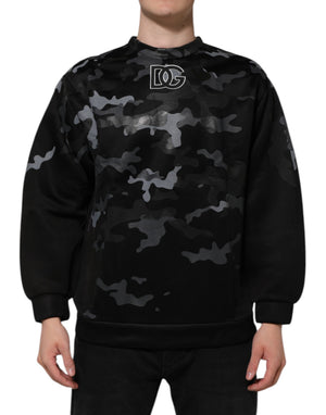 Dolce & Gabbana Schwarzer Camouflage-Pullover Sweatshirt Pullover