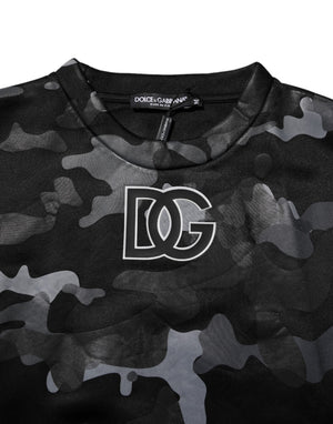 Dolce & Gabbana Schwarzer Camouflage-Pullover Sweatshirt Pullover