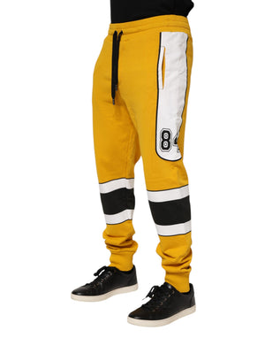 Dolce & Gabbana Gelbe Baumwoll-Sweatpant-Jogger-Hose