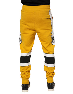Dolce & Gabbana Gelbe Baumwoll-Sweatpant-Jogger-Hose