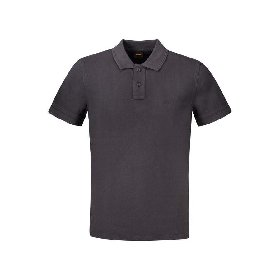 Black Cotton Men Polo