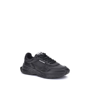 Dsquared² Schwarze Bos Taurus Kalbsleder Sneaker