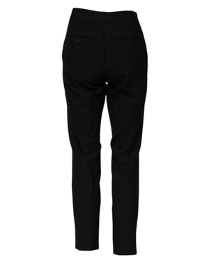 Dolce & Gabbana Schwarze taillierte Hose aus Wolle