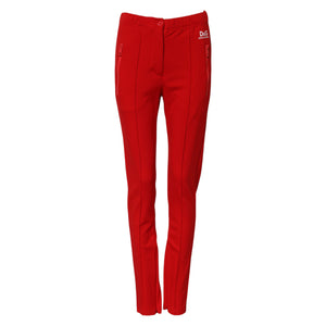 Dolce & Gabbana Rote Slim Fit-Hose mit mittlerer Taille