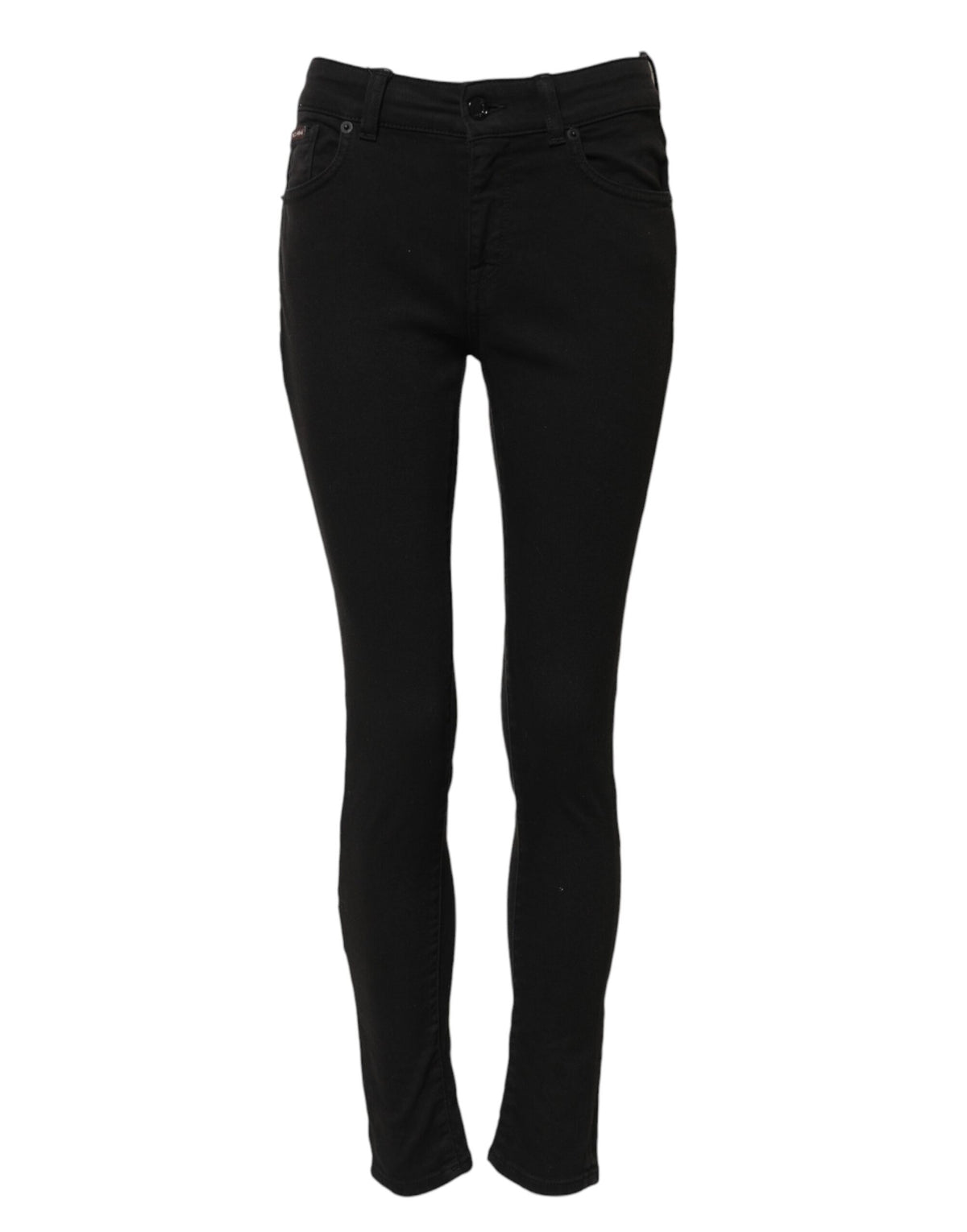 Dolce & Gabbana Schwarze Skinny Jeans aus Baumwolldenim mit mittlerer Bundhöhe