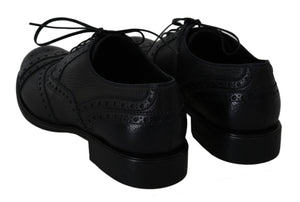 Dolce & Gabbana Blaue Leder Wingtip Oxford Dress Schuhe
