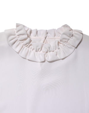 Dolce & Gabbana Weiße Bluse mit gerafftem Ausschnitt Pullover-Oberteil