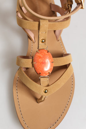 Alberta Ferretti Braune Flip Flops Zipper Knöchelriemen Schuhe