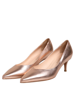 Prosperine Rosa Leder Pumps Stiletto Heels Slip On Schuhe
