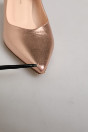 Prosperine Rosa Leder Pumps Stiletto Heels Slip On Schuhe