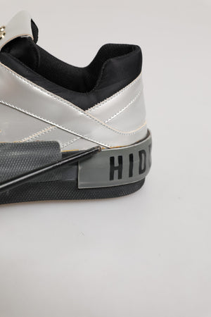 HIDE & JACK Silberne Leder Schnürschuhe Low Top Sneakers Schuhe