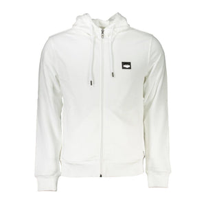 Cavalli Class Weißer Baumwollpullover mit Kapuze für Männer