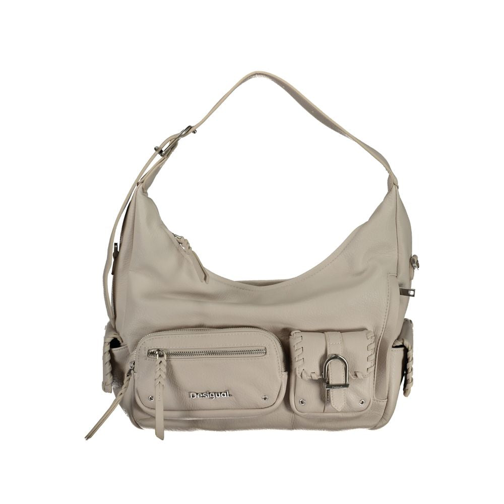 Desigual Weiße Damen-Handtasche aus Polyurethan