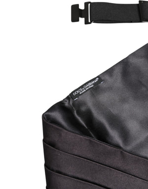 Dolce & Gabbana Schwarzer Herren 100% Seidengürtel Breite Taille Kummerbund