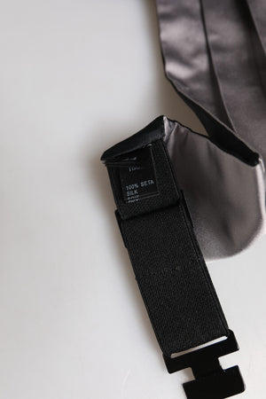 Dolce & Gabbana Grauer Herren 100% Seidengürtel Breite Taille Kummerbund