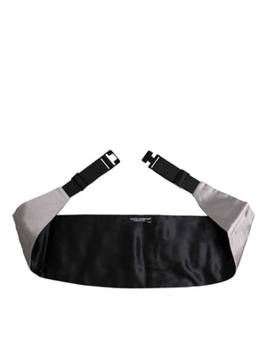 Dolce & Gabbana Grauer Herren 100% Seidengürtel Breite Taille Kummerbund