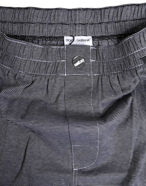 Dolce & Gabbana Graue gestreifte Baumwoll-Boxer-Unterwäsche Regular