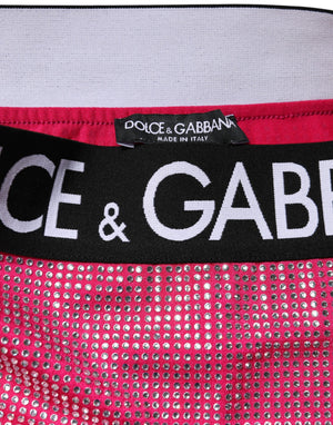 Dolce & Gabbana Rosa strassbesetzter Logo-Minirock