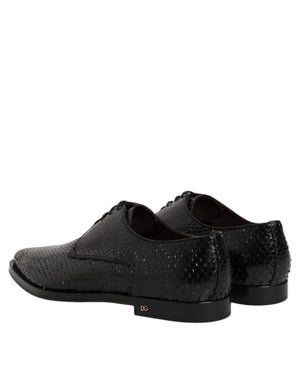 Dolce & Gabbana Schwarz Leder Lace Up Kleid Männer Derby Schuhe