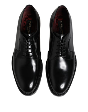 Dolce & Gabbana Schwarze Kalbsleder Schnürschuhe Dress Derby