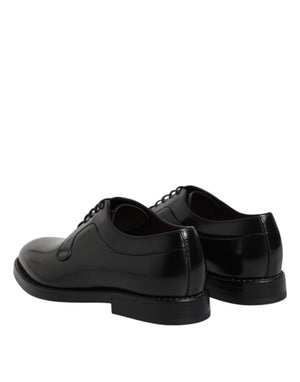 Dolce & Gabbana Schwarze Kalbsleder Schnürschuhe Dress Derby