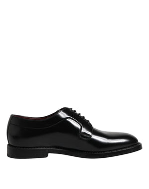 Dolce & Gabbana Schwarze Kalbsleder Schnürschuhe Dress Derby