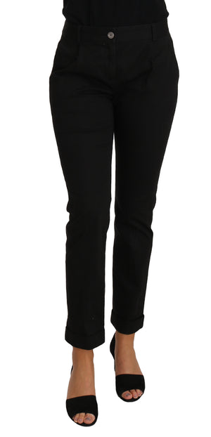 Dolce & Gabbana Schwarzes Kleid Gekürzte Gerade Gerade Hose