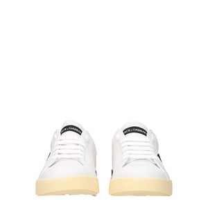 Dolce & Gabbana Weiße Low-Top-Sneaker aus Leder