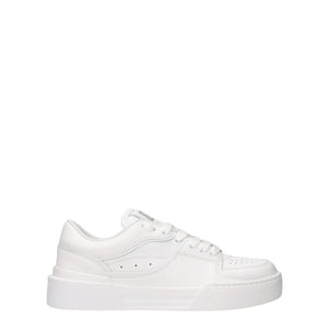 Dolce & Gabbana Weiße Low-Top-Sneaker aus Leder